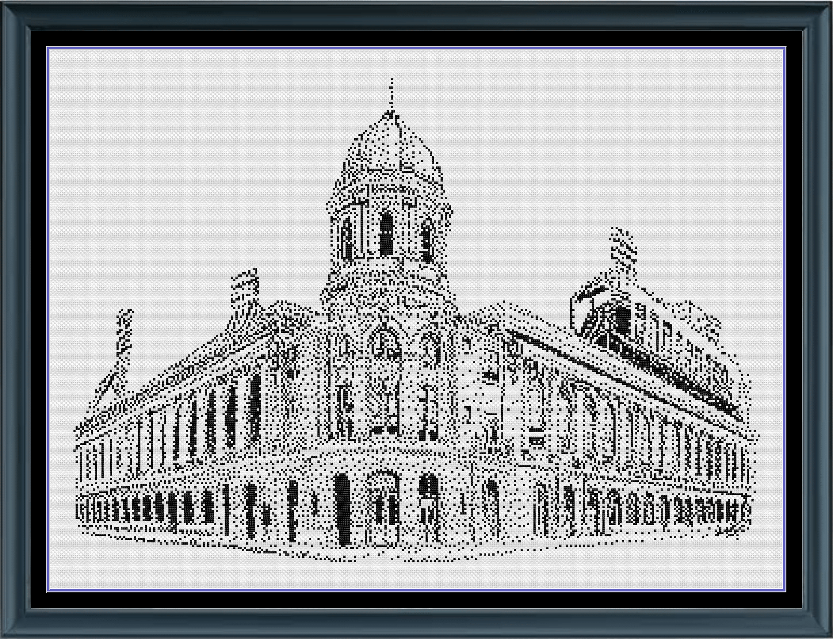 Stitching Jules Design Cross Stitch Pattern Connie Mack Stadium Baseball Monochrome Counted Cross Stitch Pattern (Digital Download)